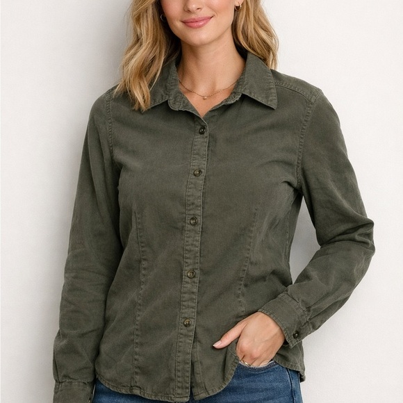 St. John's Bay Tops - St. John's Bay Khaki Button-Down Shirt